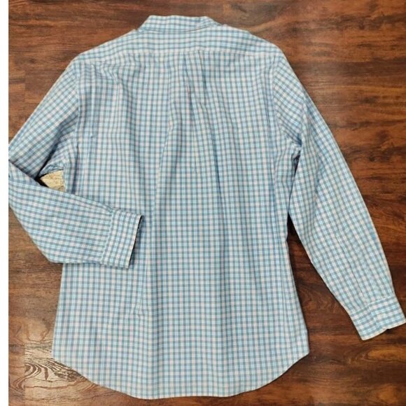 Vineyard Vines Slim Fit Blue Gingham Plaid Long Sleeve Tucker Shirt Men's Large - Picture 4 of 9
